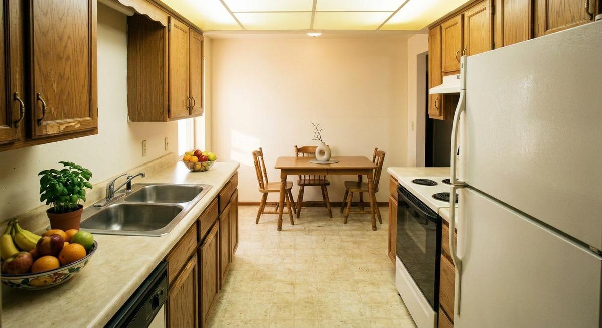 Family kitchen after cleanout