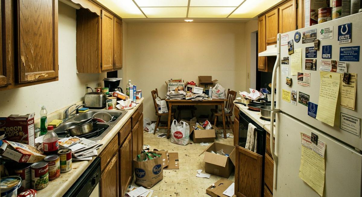 Family kitchen before cleanout